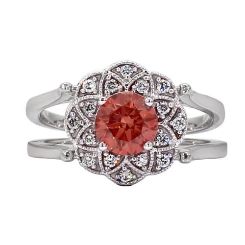 1.50CTTW Pink and White Lab-Created Diamond Reversible Ring in 14K White Gold